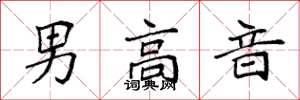 袁強男高音楷書怎么寫