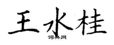 丁謙王水桂楷書個性簽名怎么寫