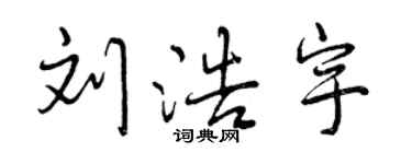 曾慶福劉浩宇行書個性簽名怎么寫