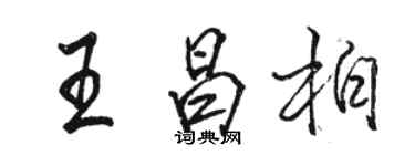 駱恆光王昌柏行書個性簽名怎么寫