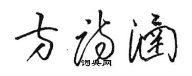 駱恆光方詩涵草書個性簽名怎么寫