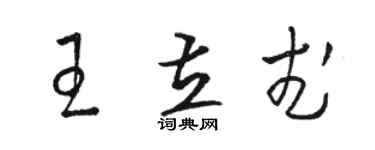 駱恆光王立武草書個性簽名怎么寫