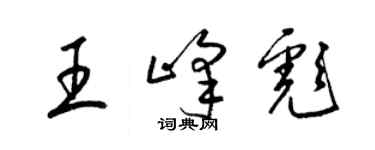 梁錦英王峰彪草書個性簽名怎么寫