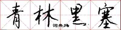 錢沛雲青林黑塞行書怎么寫