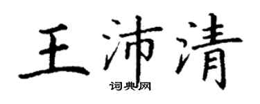 丁謙王沛清楷書個性簽名怎么寫