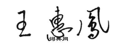 駱恆光王惠鳳草書個性簽名怎么寫