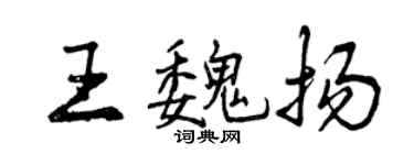 曾慶福王魏揚行書個性簽名怎么寫