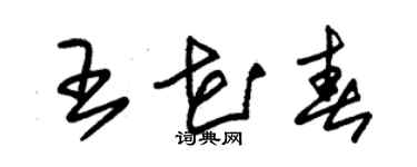 朱錫榮王花春草書個性簽名怎么寫