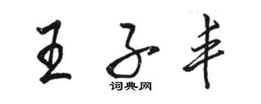 駱恆光王子豐行書個性簽名怎么寫