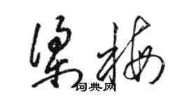 駱恆光梁梅草書個性簽名怎么寫