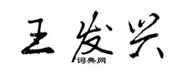 曾慶福王發興行書個性簽名怎么寫