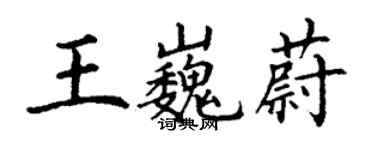 丁謙王巍蔚楷書個性簽名怎么寫