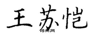 丁謙王蘇愷楷書個性簽名怎么寫