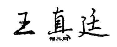曾慶福王真廷行書個性簽名怎么寫