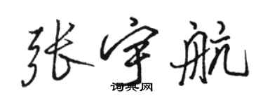 駱恆光張宇航行書個性簽名怎么寫