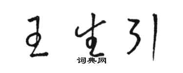 駱恆光王生引草書個性簽名怎么寫