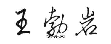 駱恆光王勃岩行書個性簽名怎么寫