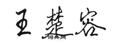 駱恆光王楚容行書個性簽名怎么寫