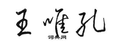 駱恆光王唯孔行書個性簽名怎么寫
