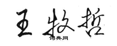 駱恆光王牧哲行書個性簽名怎么寫