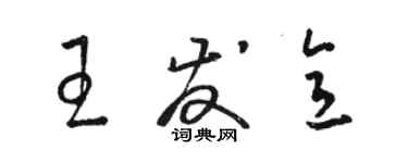 駱恆光王發意草書個性簽名怎么寫