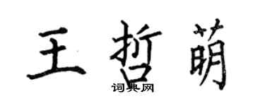 何伯昌王哲萌楷書個性簽名怎么寫