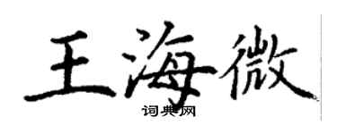 丁謙王海微楷書個性簽名怎么寫