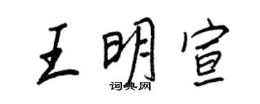 王正良王明宣行書個性簽名怎么寫
