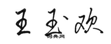 駱恆光王玉歡行書個性簽名怎么寫