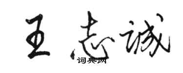 駱恆光王志誠行書個性簽名怎么寫