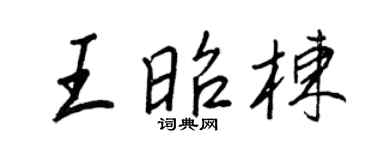 王正良王昭棟行書個性簽名怎么寫