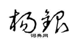 曾慶福楊銀草書個性簽名怎么寫