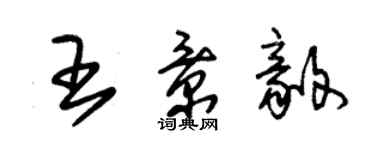 朱錫榮王景毅草書個性簽名怎么寫