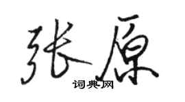 駱恆光張原行書個性簽名怎么寫
