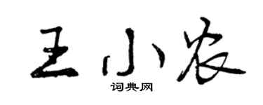曾慶福王小農行書個性簽名怎么寫
