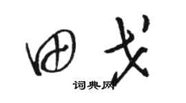 駱恆光田戈草書個性簽名怎么寫