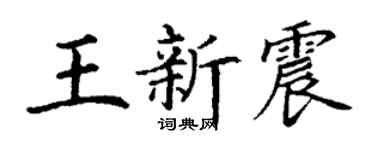 丁謙王新震楷書個性簽名怎么寫