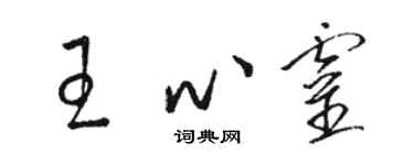 駱恆光王心靈草書個性簽名怎么寫