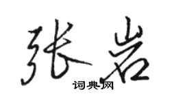 駱恆光張岩行書個性簽名怎么寫