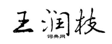 曾慶福王潤枝行書個性簽名怎么寫