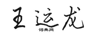 駱恆光王運龍行書個性簽名怎么寫