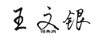 駱恆光王文銀行書個性簽名怎么寫