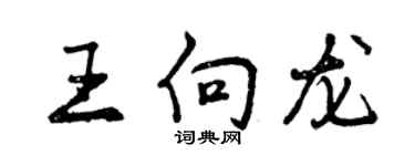 曾慶福王向龍行書個性簽名怎么寫