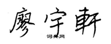 王正良廖宇軒行書個性簽名怎么寫