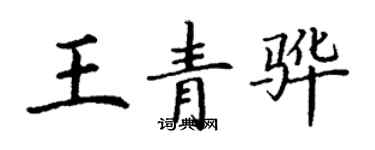 丁謙王青驊楷書個性簽名怎么寫