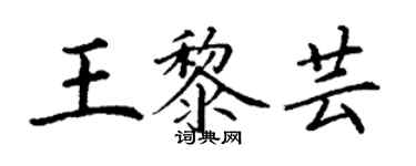 丁謙王黎芸楷書個性簽名怎么寫