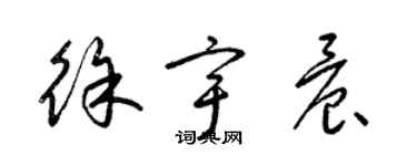 梁錦英徐宇晨草書個性簽名怎么寫