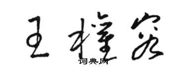 駱恆光王權容草書個性簽名怎么寫