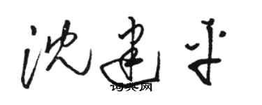 駱恆光沈建平草書個性簽名怎么寫