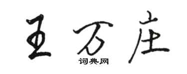 駱恆光王萬莊行書個性簽名怎么寫